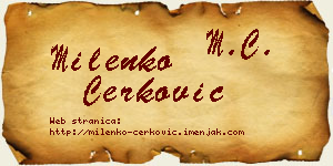 Milenko Čerković vizit kartica